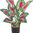 Artificial Potted Plants 15 Fake Plants Green Realistic Faux Plants for Home Office House Desk Shelf Living Room Bathroom Kitchen Greenery Decoration GC001 (Color 4)