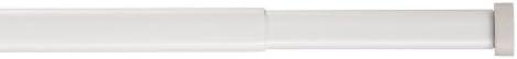 Oval White Metal Spring Tension Curtain Rod 28" - 48"