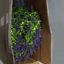 Artificial Boxwood Topiary Ball with Lavender  Set of 2 for Front Porch Decoration,Fake Bushes Potted Plants Faux Greenery Tree UV Resistant for Outdoor Indoor Garden Farmhouse Home Decor (Purple)