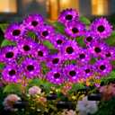ANGMLN Solar Garden Lights 6 Pack 36 Solar Sunflower Lights, Waterproof Solar Purple Flower Light for Outdoor Decoration, Decorative Stakes for Yard,Landscape,Patio,Gifts for Women