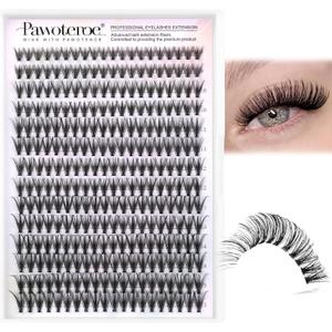 Individual Eyelashes 30D Curl Natural Cluster Lashes Individual Cluster 280pcs 8-15mm Mix Eyelash Clusters Lash Extensions for Self Application at Home(30D-0.07D-MIX)