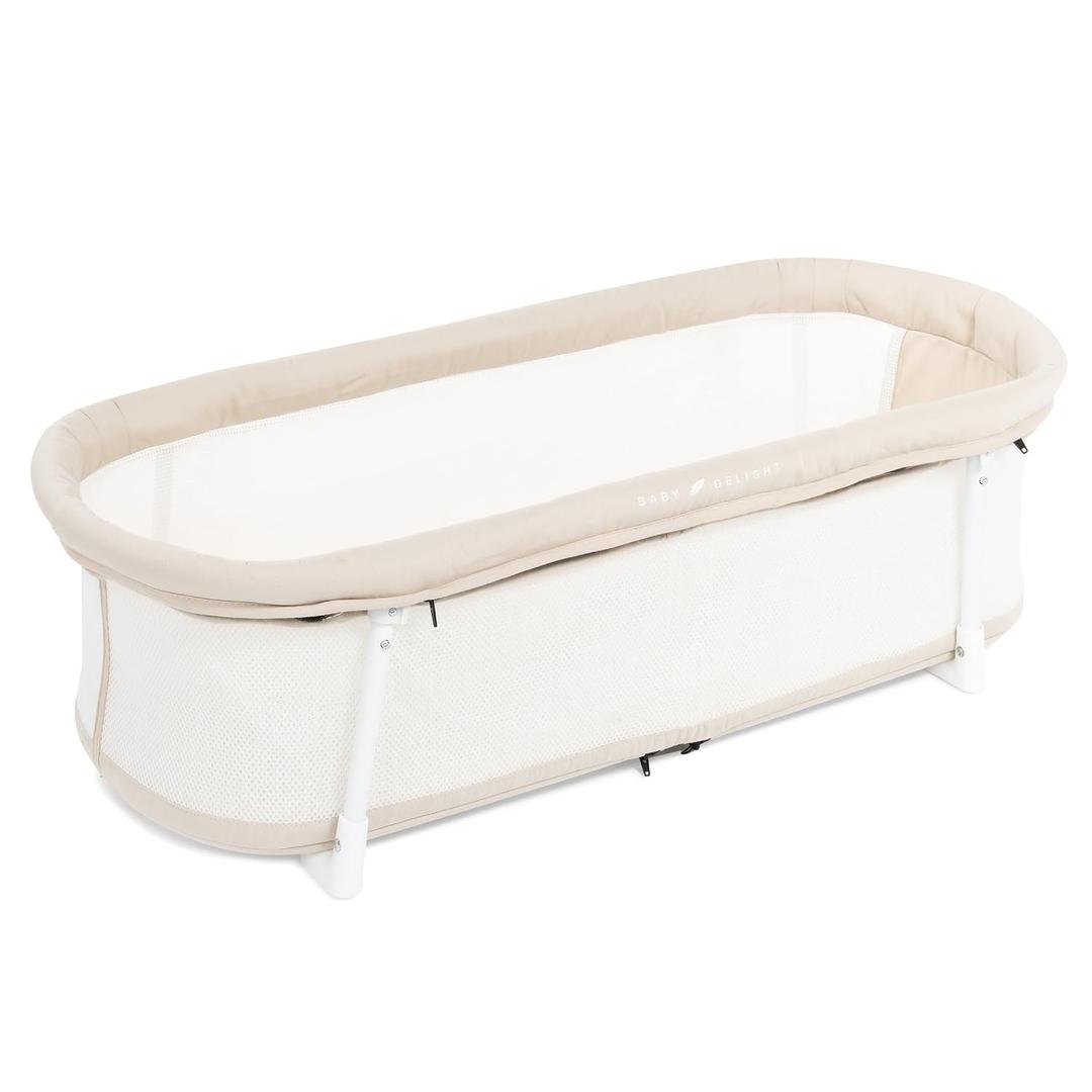 Baby Delight Snuggle Nest Bassinet, Portable Baby Bed, for Infants 0 5 Months, Organic Oat