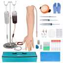MedEduQuest Intravenous Practice Arm Kit for Nursing Student, Phlebotomy IV Practice Kit with Portable CaseEducation Use Only (Light Skin)