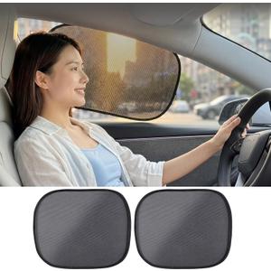 1 Pack Car Window Shades, Mesh Static Adsorption Side Window Sunshade, Anti-UV Glare Heat Protection, Foldable Universal Fit for Cars SUV Van，After
