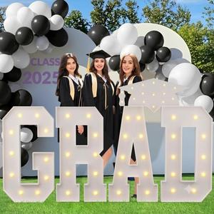 Graduation Decorations 2026, GRAD Marquee Letters 4 Feet Tall, Graduations Marquee Letter, GRAD Light Up Letter for 2026 Graduation Party Decorations