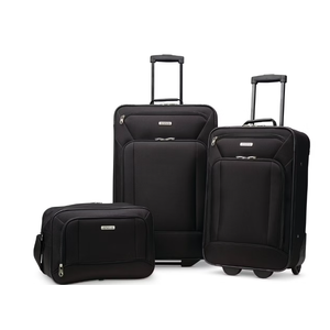 American Tourister Fieldbrook XLT Softside Upright Luggage, Black, 3-Piece Set (BB/DF/21/25) Black