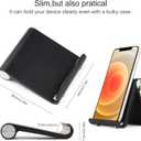 Mobile Phone Holder, Phone Stand Desk Desktop Mobile Holder Adjustable Foldable Portable Video Call Mount (1PH -Black)