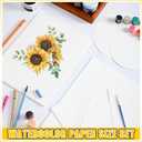 Dunzoom 100 Sheets Watercolor Paper Bulk 6 Sizes White Water Color Paper Cold Press 250 GSM Watercolor Artist Painting White Craft Art Supplies 9'' x 12'' 8'' x 10'' 8''x8'' 6''x 6'' 5''x7'' 4''x6''