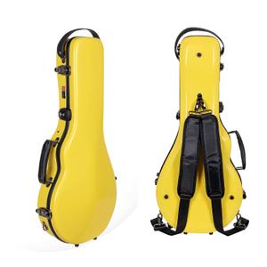 Crossrock Case - Fiberglass Mandolin Case - Fits Both A & F Styles - Padded Straps, Accessory Compartment, Fixed & Removable Padding - Includes TSA Lock-Yellow(CRF1020MAFYL)