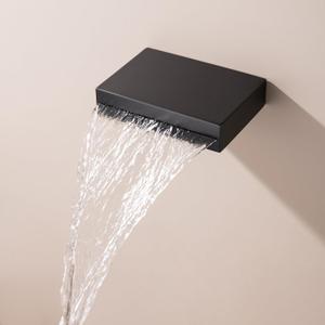 Waterfall Tub Spout Black for Bathtub Faucet - SUS304 Stainless Steel & Solid Brass Bathroom Replacement, High Flow Shower Matte Black Wall Mounted, TS1-BK Waterfall Tub Spout Black for Bathtub Faucet - SUS304 Stainless Steel & Solid Brass Bathroom Replacement, High Flow Shower Matte Black Wall Mounted, TS1-BK