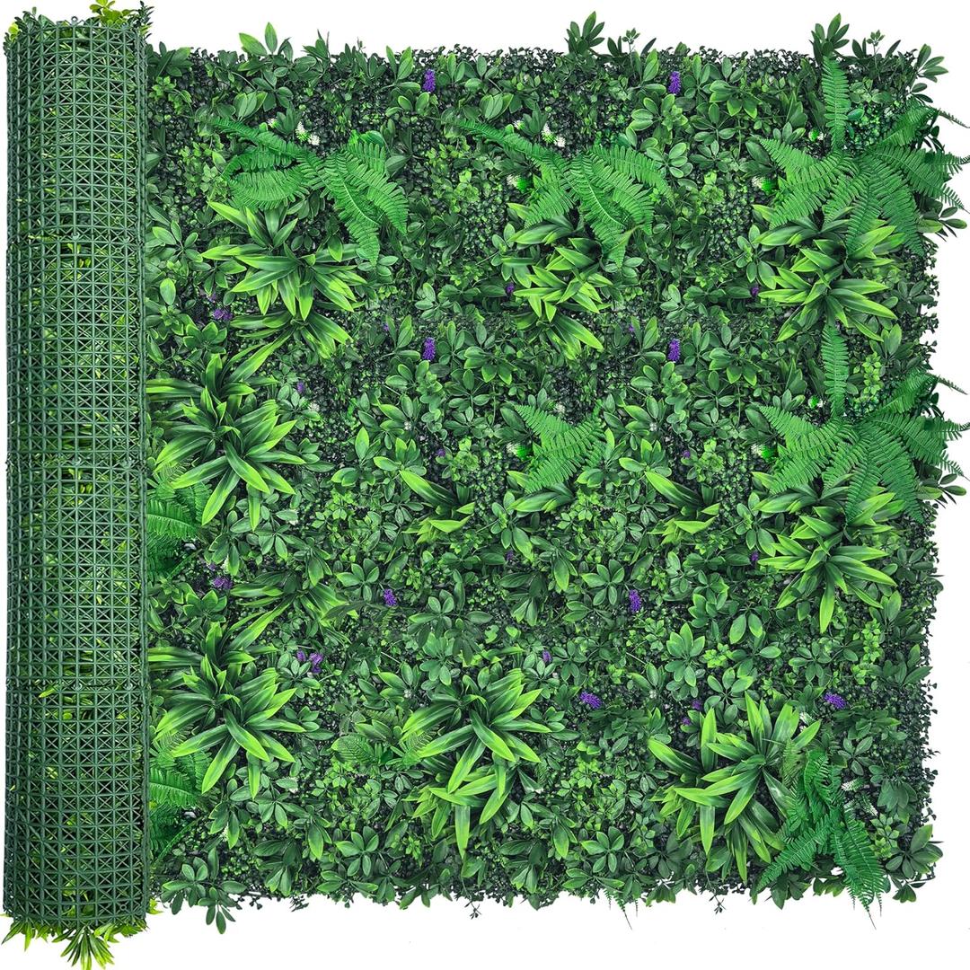 Artificial Greenery Wall Panels: 60'' x 120'' UV-Anti Faux Greennery Grass Wall Privacy Backdrop Fence Screen for Garden Fence Covering Privacy, Outdoor Indoor Home Decor