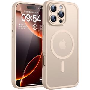 TOCOL Magnetic for 16 Pro Max Case, Upgraded Full Camera Protection, Compatible with Magsafe, 16FT Drop Protection, Translucent Matte Back Bumper Phone Cover for 16 ProMax 6.9-InchDesert