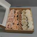 Ling's moment Artificial Flowers Fake Silk Roses Faux Foam Dahlia Combo for DIY Wedding Bouquets Centerpieces Arrangements Bridal Shower Party Home Decorations, Morandi Peach & Cream, 24pcs