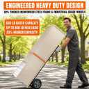 Folding Hand Truck Heavy Duty, 600 LB - 800 LB Moving Dolly Cart, Compact Foldable Alloy Steel Design, Adjustable 47.5"/51.5", 8" Solid Rubber Wheels, Ideal for Warehouse, Home, Office, Small Business