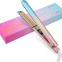 DORISILK Colorful Flat Iron 450 Degrees, Ceramic Hair Straightener and Curler 2 in 1, 30s Fast Heat Straightening Iron for Hair, Dual Voltage Hair Iron 1 Inch Salon Control Temp Gift for Women Girls (Colorful Straightener Flat Iron)