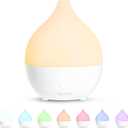 SALKING Essential Oil Diffuser, 100ml Small Aromatherapy Diffuser for Essential Oils, Auto Shut-Off Ultrasonic Diffusers, Cool Mist Humidifier with Warm White Lights, for Office Home (White)