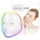 LED Face Mask Light Therapy, Red Light Therapy Mask with 7 Colors, 850nm Infrared & Red Light Therapy for Face, Portable Anti-Aging Skin Rejuvenation Tool with Timer for Home Use