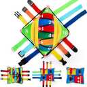 teytoy Sensory Buckle Pillow Toys for Toddlers,Travel Toys for Toddlers 1-3 Learning Fine Motor Skill & Problem Solving,Montessori Sensory Fidgets for Kids Threading Counting Zipper-12 Basic Skill
