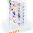 New brothread Pack of 2 Double-Sided Sewing Organizers, Thread Storage Boxes with 2x46 Grids, Clear Organizer Boxes for Embroidery Sewing Thread, Embroidery Floss, Needle, Beads, Small Crafts,Toy Cars