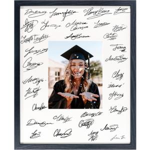 GraduatePro 16x20 Signature Picture Frame Board for 8x10 Photo with Signable Mat for Birthday Party Graduation Wedding Guest Book