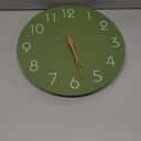 Mosewa Modern Wall Clock Silent Non Ticking 12 Inch Olive Green Battery Operated Simple Minimalist for Living Room Office Bedrooms Kitchen Home Decor