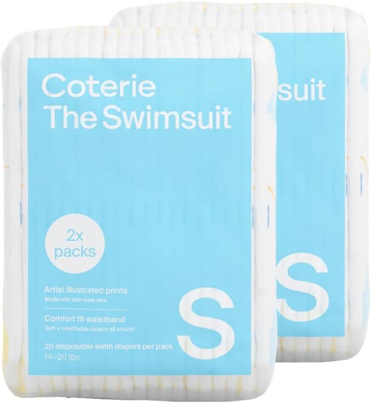 Coterie Baby Swim Diapers, Size Small (14-26 lbs), 2-Pack
Includes 40 total swim diapers (2-Packs x 20), perfect for pool & beach, hypoallergenic, plant-based, no-swell design