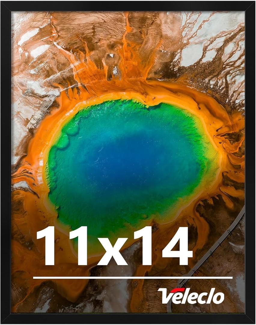 11x14 Picture Frame for Wall Display, 11x14 Black Picture Frame with Shatter Resistant Plexiglass, Stable and Sturdy 11 x 14 Poster Frame for Wall Display, Handpicked Gift Collection, 1 Pack