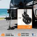 2,500lbs Dual 6" Trailer Jack Swivel Caster with Upgraded Spoked Wheels and Reinforced Bracket, Black
