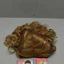 TISHINING Short Blonde Curly Wig with Bangs for White Women Shoulder Length Mixed Blonde Shaggy Curly Synthetic Full Wig Natural Looking Daily Party Halloween Costume Wig