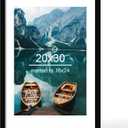 Hongkee 20x30 Frame, Black Wood Style - Display Posters 16 x 24 with Mat or 20x30 without Mat, Wall Mounting Horizontal and Vertical, 1 Pack