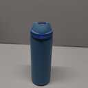 Insulated Water Bottle with Straw - Encool Stainless Steel Water Bottle with Push Button Lid, Leak-Proof & BPA-Free, Keeps Cold for 24 Hours for Sports, Travel, Gym (32 oz, Silk Blue)