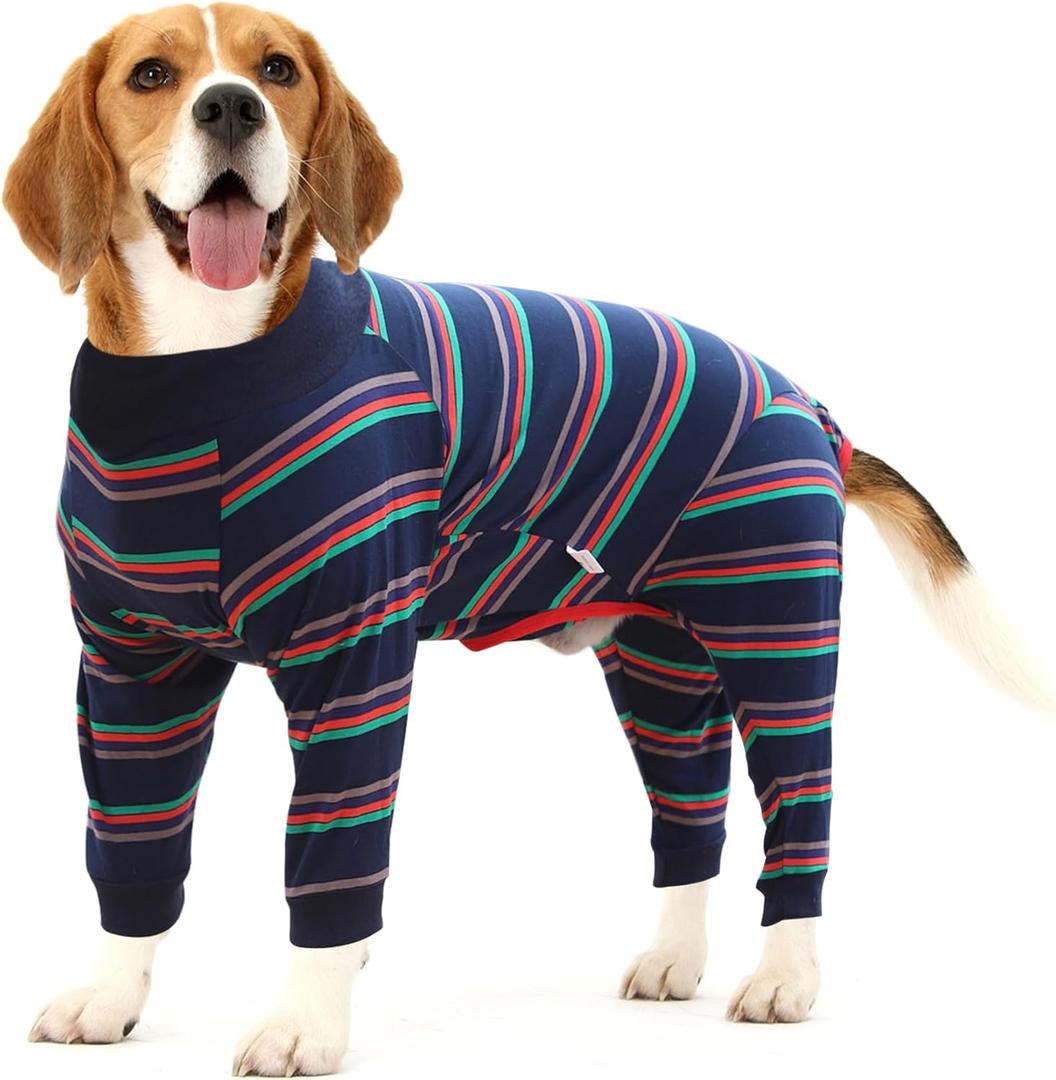 Dog Recovery Suit Abdominal Wound After Surgery Wear Prevent Licking Wounds E-Collar & Cone Alternatives Postoperative Shirt Dog Pajamas Long Sleeve Prevent Shedding (XX-Large, Blue) (2X-Large (Pack of 1)