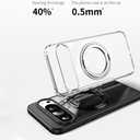 Fit for Google Pixel 9 Pro Case/Google Pixel 9 Clear Case 6.3 inchCompatible with Magsafe 360 Rotatable Ring Kickstand Transparent Back Cover Magnetic 360 Stand Protection Rugged Phone Case