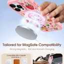 Uppuppy for iPhone 16pro max Case - Compatible with MagSafe for Women Girls Bulit-in 360 Rotatable Magnetic Ring Holder Kickstand Cute Aesthetic Pink Strawberry Design for Apple 16pro max