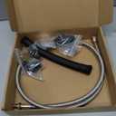 Turbo Oil Drain Line Kit for T3/T4/T04E/T60/T61/T70, Stainless Steel Braided Oil Feed Line with Gaskets and Screws