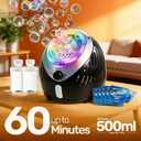 Play-Act Bubble Machine for Kids, Toddlers, Rechargeable Battery Operated Bubble Machine Blower with Solutions and USB Charging Cable, Party Favors, Summer Outdoor Toy for Wedding, Kids Birthday Gift