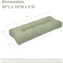 Indoor Outdoor Bench Cushion 45"x18", Non-Slip Patio Furniture Seat Pads, Waterproof Overstuffed Tufted Loveseat Cushion with Round Corner for Window, Swing, Garden, Porch-Light Green