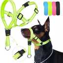 Weesiber Soft Dog Head Collar - Adjustable Dog Head Harness, Padded No Pull Head Halter Collar with Reflective Safety Strip for Training and Walking(Green,L)
