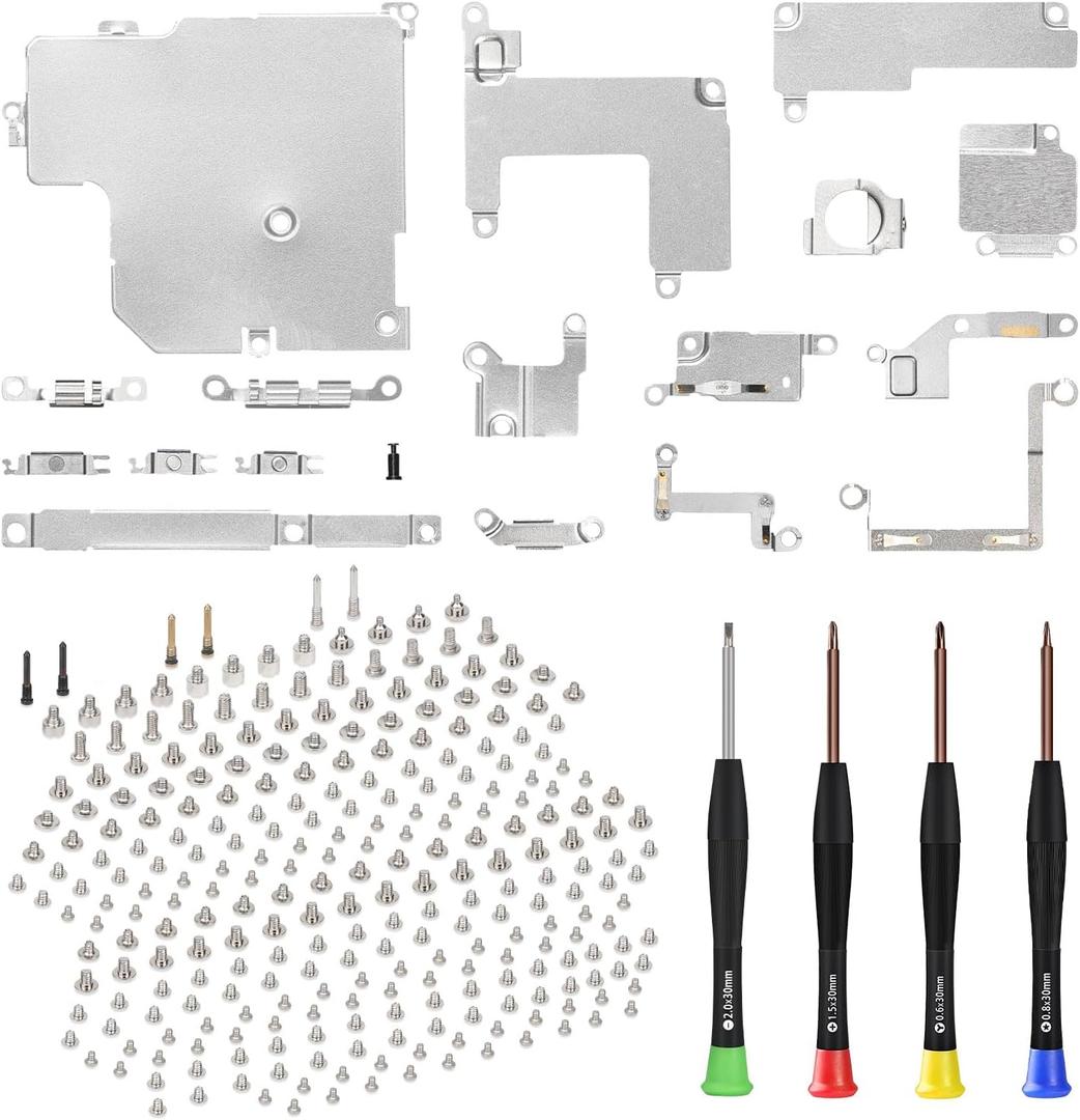 Inner Complete Screws Set and Full Internal Metal Bracket Kit Replacement for iPhone 13 Pro Plate Cover Bottom Small Screw Parts with Repair Tools Screwdriver for 13Pro