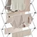SONGMICS Foldable Clothes Drying Rack, Laundry Drying Rack, Clothes Airer, Steel Frame, 14.6 x 29.5 x 53.2 Inches, Easy Assembly, Indoor Outdoor Use, White ULLR770W01