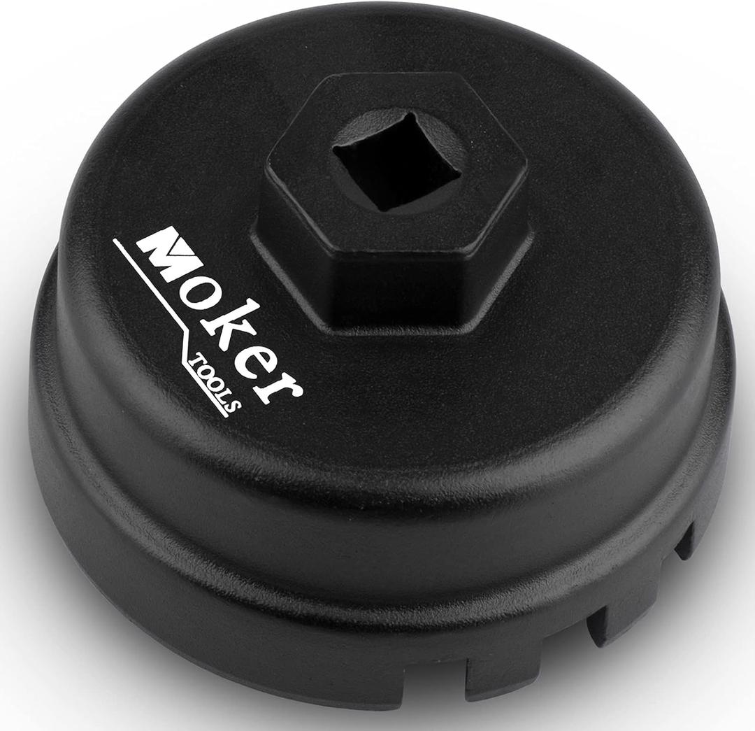Moker Aluminum 64mm 14 Flute Oil Filter Wrench for Toyota Corolla/Prius, Fits 1.8L Engines (Black)