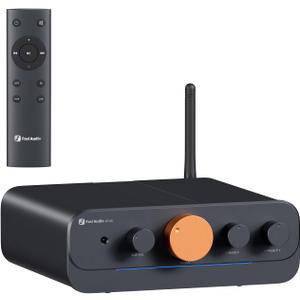 Fosi Audio HT4S Bluetooth Amplifier for Outdoor Speakers, 4 Channel Power Amp for Home Theater, Outdoor Gathering, 4.1/5.0 Ch Stereo Home Audio Receiver, Supports AUX/Optical Input with Remote Control