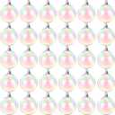 30 PCS Iridescent Ornaments Balls,2.36 Inch Clear Christmas Rainbow Ball,Plastic Hanging Bubble Ornaments Balls for Christmas Tree,Party,Home Decor