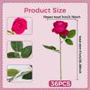 36 Pcs Hot Pink Artificial Roses with Stems, 2" Real Touch Velvet Faux Flowers Bulk for Wedding Bouquets, Centerpieces, Bridal Shower, Fuchsia Fake Floral Arrangement Decor
