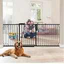 HOOEN 30" Tall Extra Wide Baby Gates for Doorways Stairs 86 to 105 Inch Large Long Pressure Mounted Dog Gates for The House Metal Tension Indoor Child Safety Gates for Kids or Pets