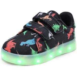 K KomForme Toddler Light Up Shoes Girls Boys Flashing Sneakers with Dual Hook and Loops, 9 Toodler