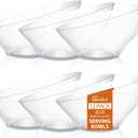 Goodluck 12 Pack Clear Plastic Serving Bowls for Party - 20 OZ Angled Disposable Serving Bowls for Wedding Party Chip, Candy, Salad & Fruit