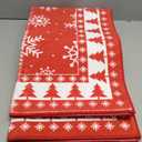 Christmas Runner Rug 2x8 Feet Snowflake and Xmas Tree Bordered Hallway Runner Rug Holiday Decorative Machine Washable Rug Stain Resistant Non-Slip Floor Carpet for Kitchen Laundry, Red