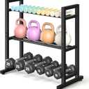 Dumbbell Rack Weight Rack Dumbbell Rack Stand Only 3 Tier Weight Storage Racks Adjustable Width Weight Storage Organizer for Home Gym Up to 450 lb Capacity (Dumbbells Not Included)