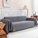 Deep Dream Sectional Covers for 3 Cushion Couch, Sofa Dogs, Geometrical Jacquard Fabric (X-Large, 71" x 118", Dark Grey)